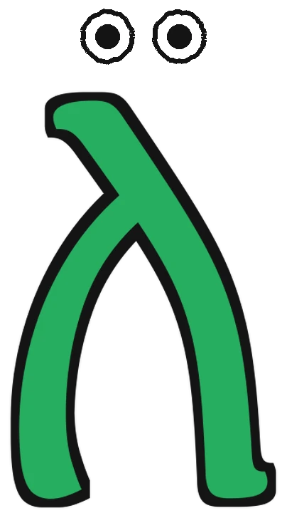 The letter ለ with a happy face