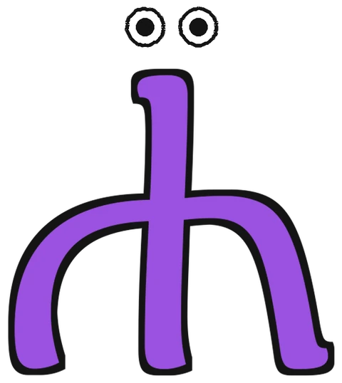 The letter ሐ with a happy face
