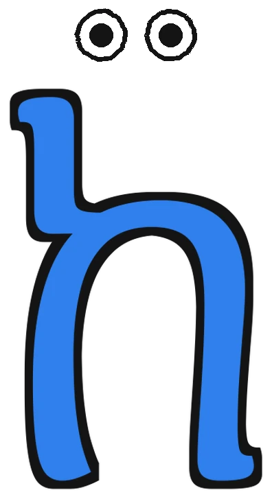 The letter ከ with a happy face