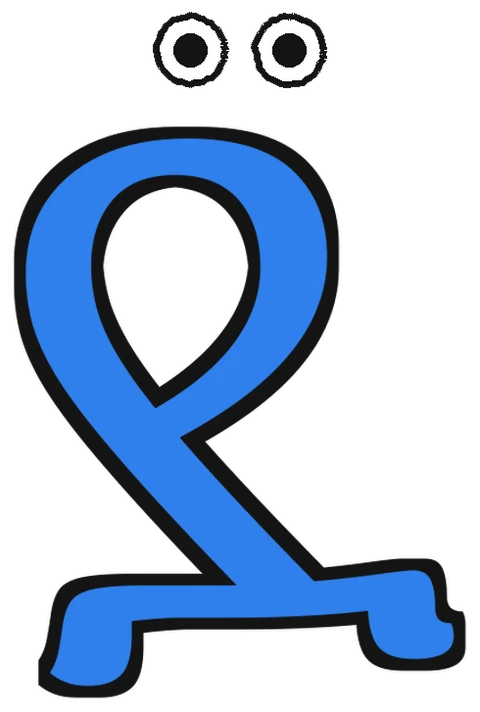 The letter ደ with a happy face