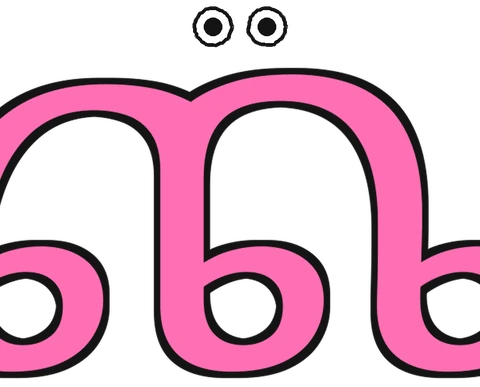 The letter ጨ with a happy face